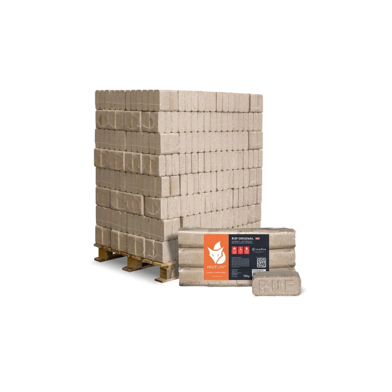 Heizfuxx RUF Original Red – Hartholzbriketts 960 kg – 96 Pakete à 10 kg
