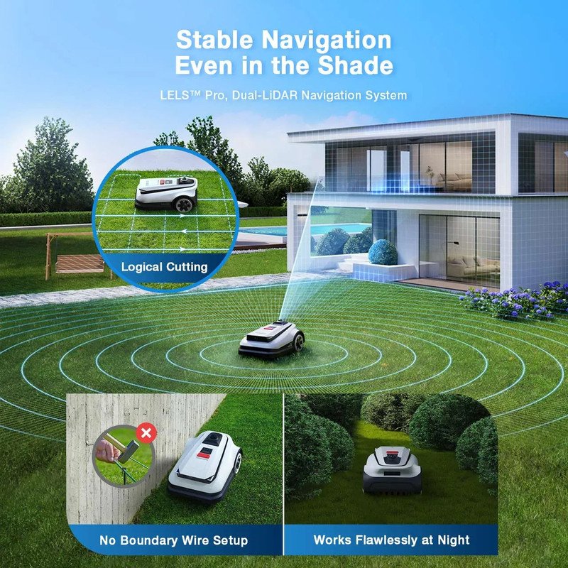 Ecovacs GOAT A3000 LiDAR – Mähroboter ohne Begrenzungsdraht bis 3.000 m² – Bild 2